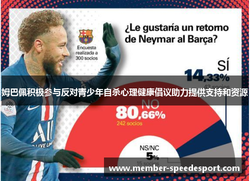 姆巴佩积极参与反对青少年自杀心理健康倡议助力提供支持和资源 姆巴佩积极参与反对青少年自杀心理健康倡议助力提供支持和资源